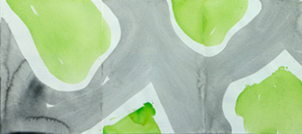 Empreintes vertes sur fond gris, 2006